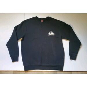 Black Quicksilver Crew Neck Long Sleeve Sweatshirt Size M Surf Skate Y2k